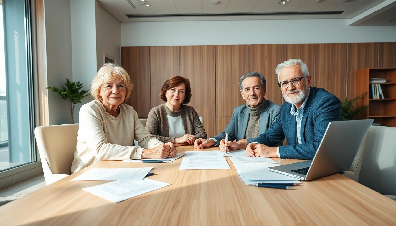 Senior legal team and family support